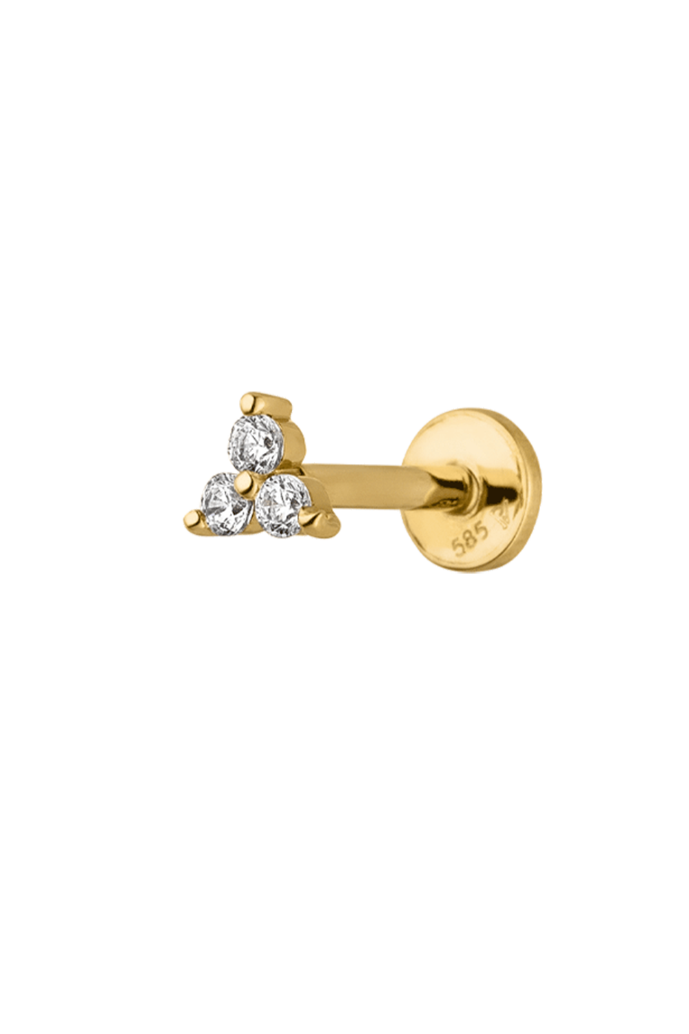 Triple Piercing 14K Solid Gold