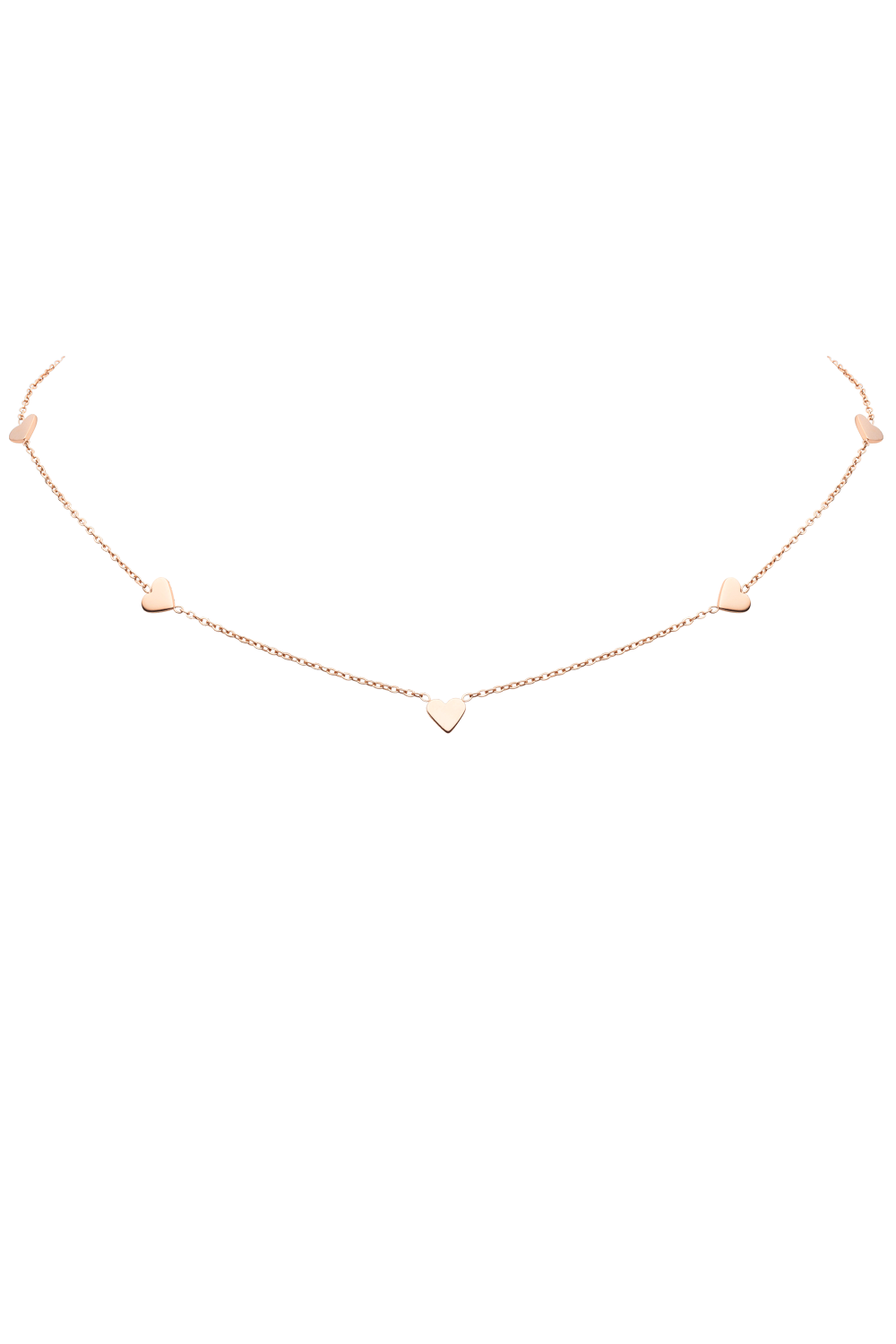 Multi Heart Choker Rose Gold